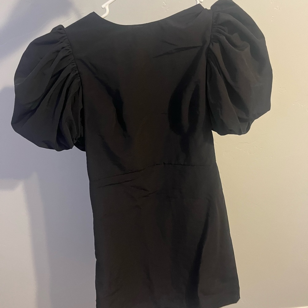 ASOS black puff sleeve mini dress